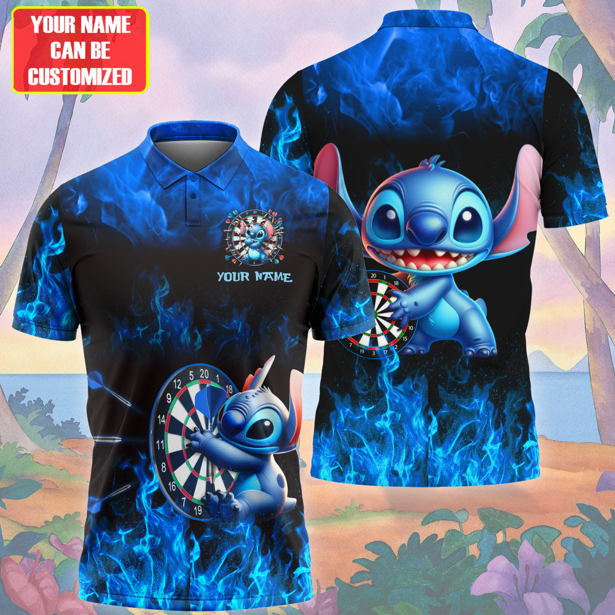 Personalized Name St Darts Fire All Over Printed Unisex Shirt Q160401