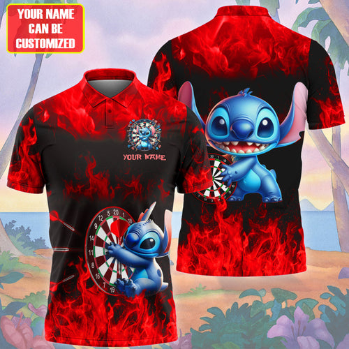 Personalized Name Red St Darts Fire All Over Printed Unisex Shirt Q160401