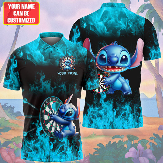 Personalized Name Teal St Darts Fire All Over Printed Unisex Shirt Q160401