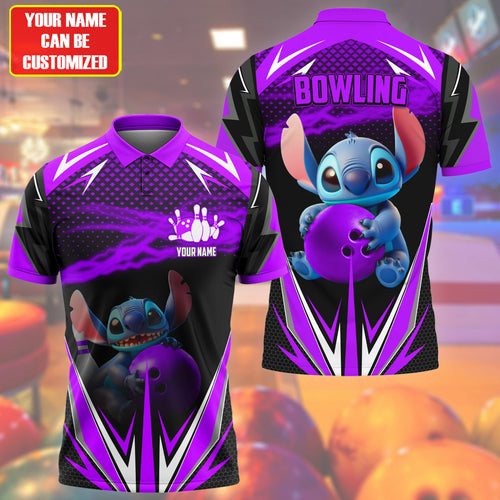 Personalized Name ST Bowling Purple Version All Over Printed Unisex Shirt Q160501