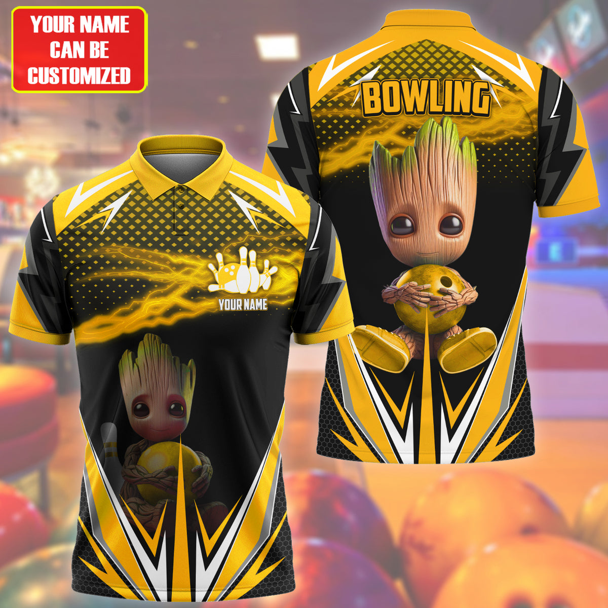 Personalized Name Gr Bowling Yellow Version All Over Printed Unisex Shirt Q160502