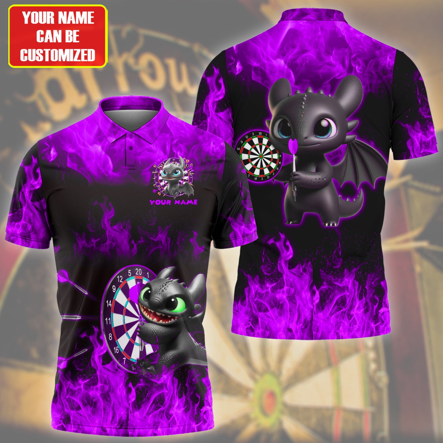 Personalized Toothless Darts Fire Purple Version All Over Printed Unisex Shirt Q160604