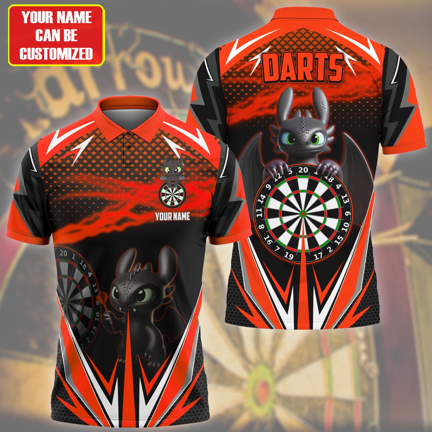 Personalized Toothless Darts Red Version All Over Printed Unisex Shirt Q160605