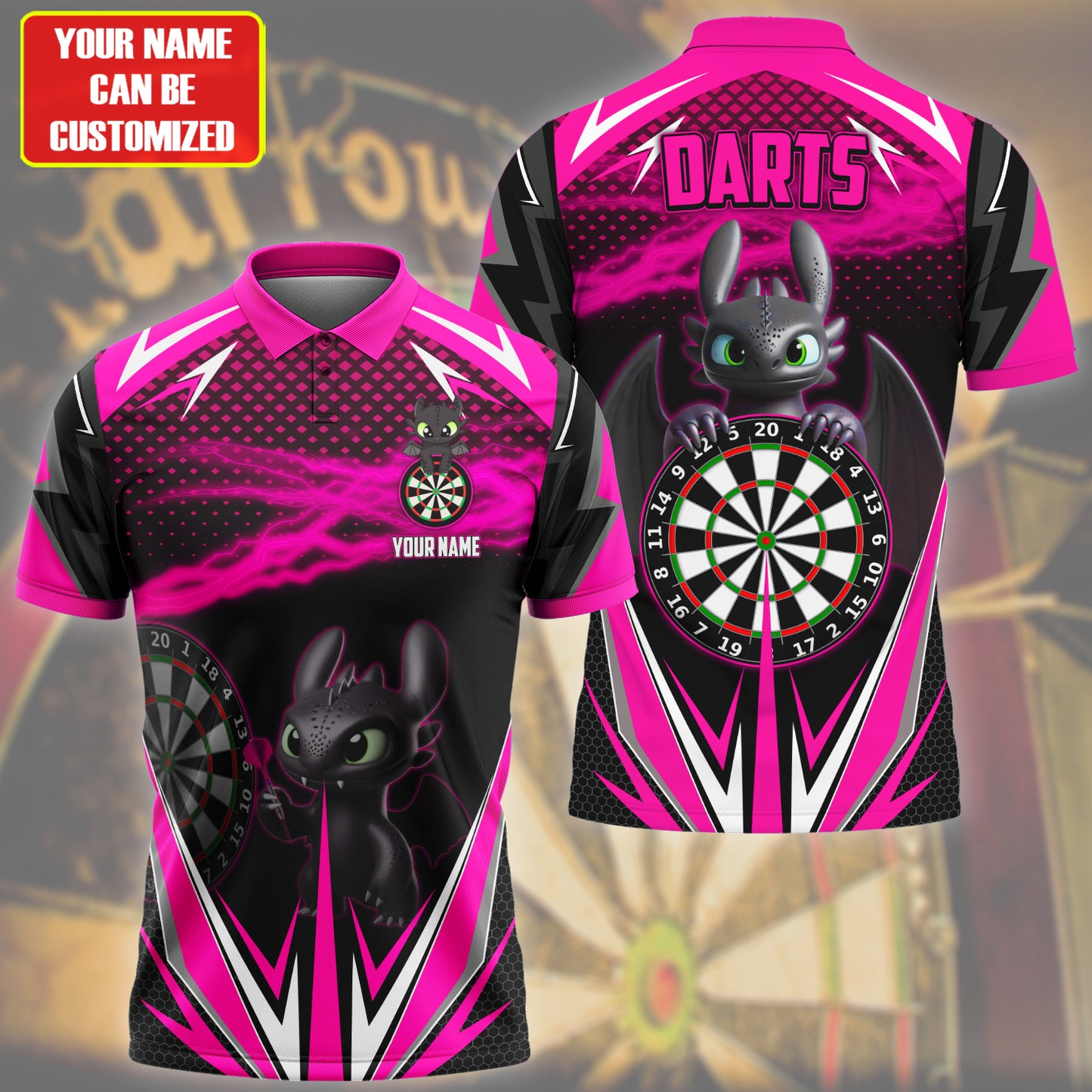 Personalized Toothless Darts Pink Version All Over Printed Unisex Shirt Q160605