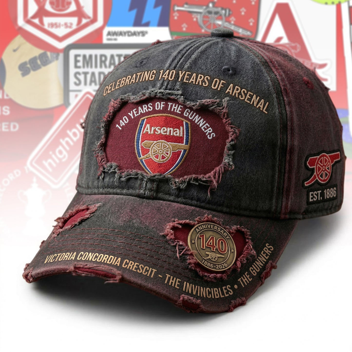 Arsenal FC 140 Years Anniversary Denim Classic Cap (1886-2026)
