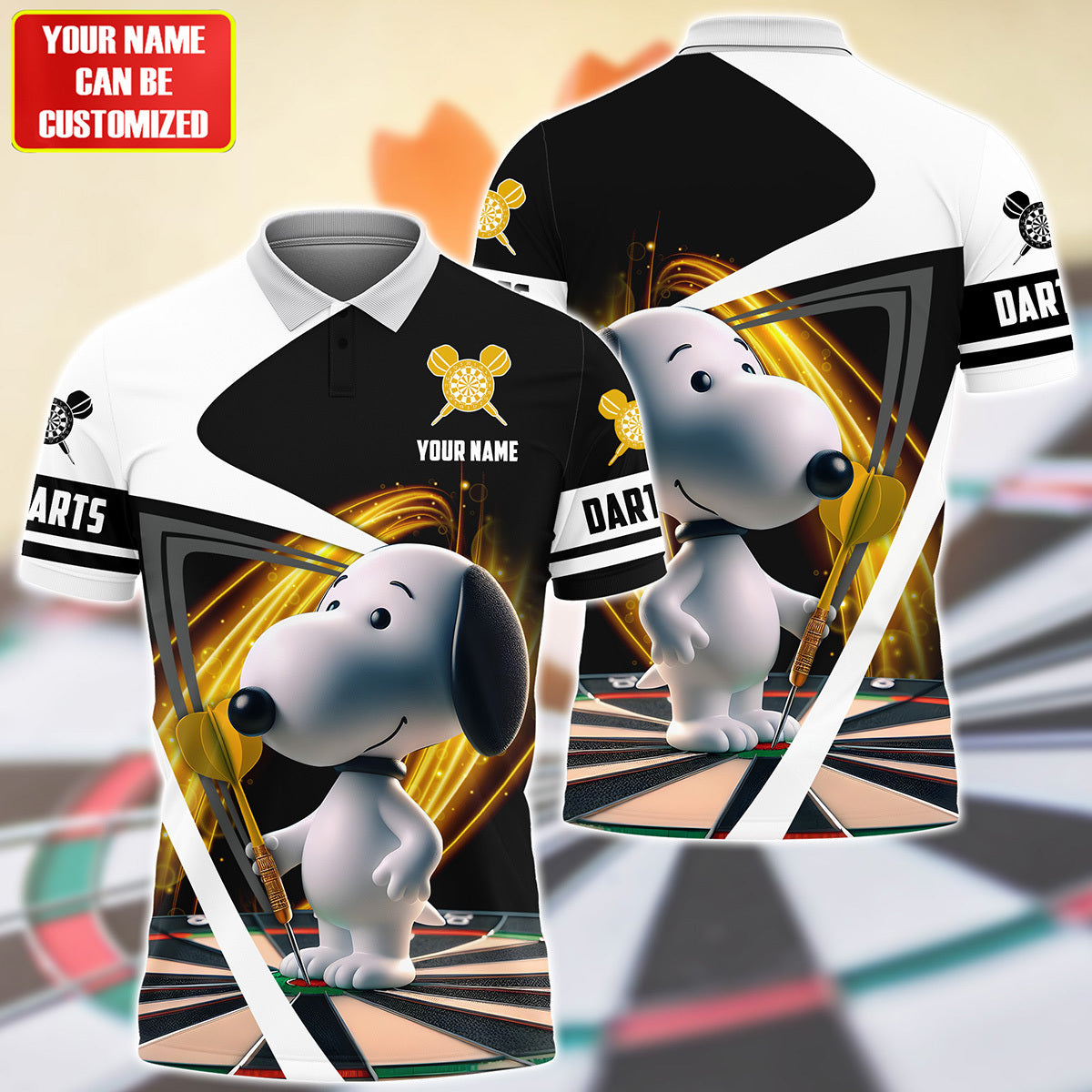 Personalized Name Yellow Snp Darts All Over Printed Unisex Shirt Q170503