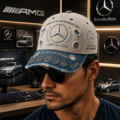 Merc Celebrate 100 Years Of Legend - Personalized Classic Cap, Gift For Car Fans