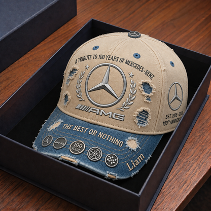 Merc Celebrate 100 Years Of Legend - Personalized Classic Cap, Gift For Car Fans