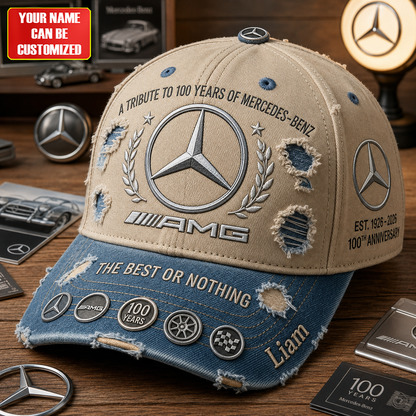 Merc Celebrate 100 Years Of Legend - Personalized Classic Cap, Gift For Car Fans