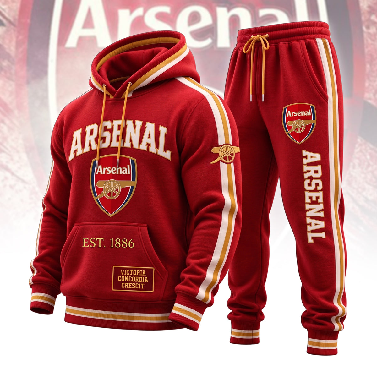 Arsenal EST 1886 New Style Hoodie and Sweatpants set