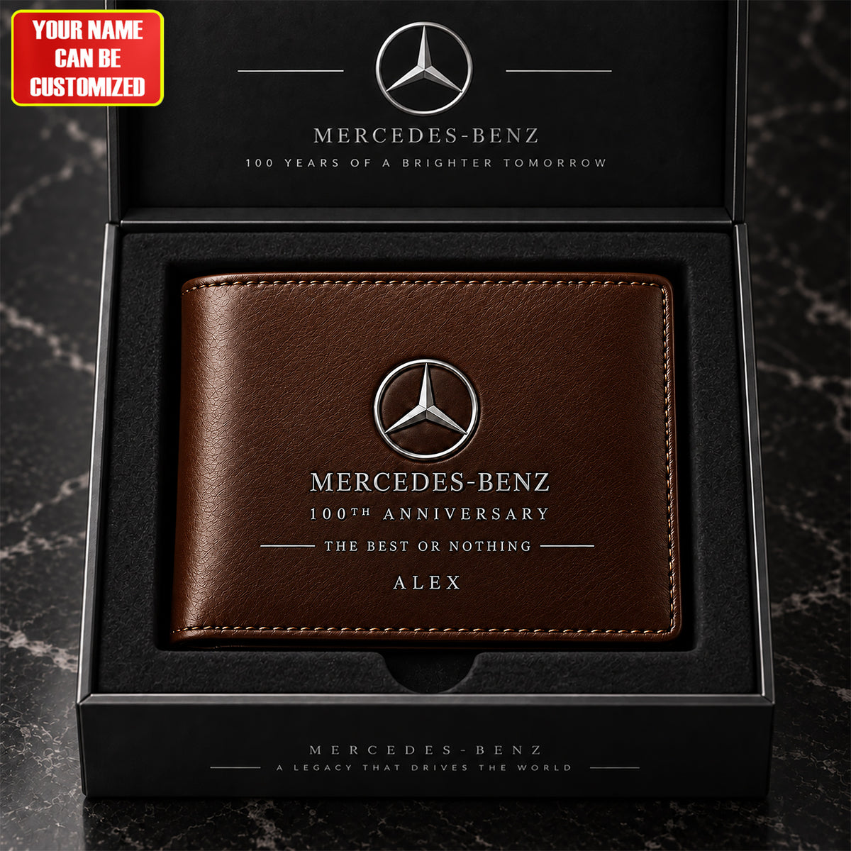 Personalized Merc 100TH Anniversary Luxury Leather Wallet (1926-2026)