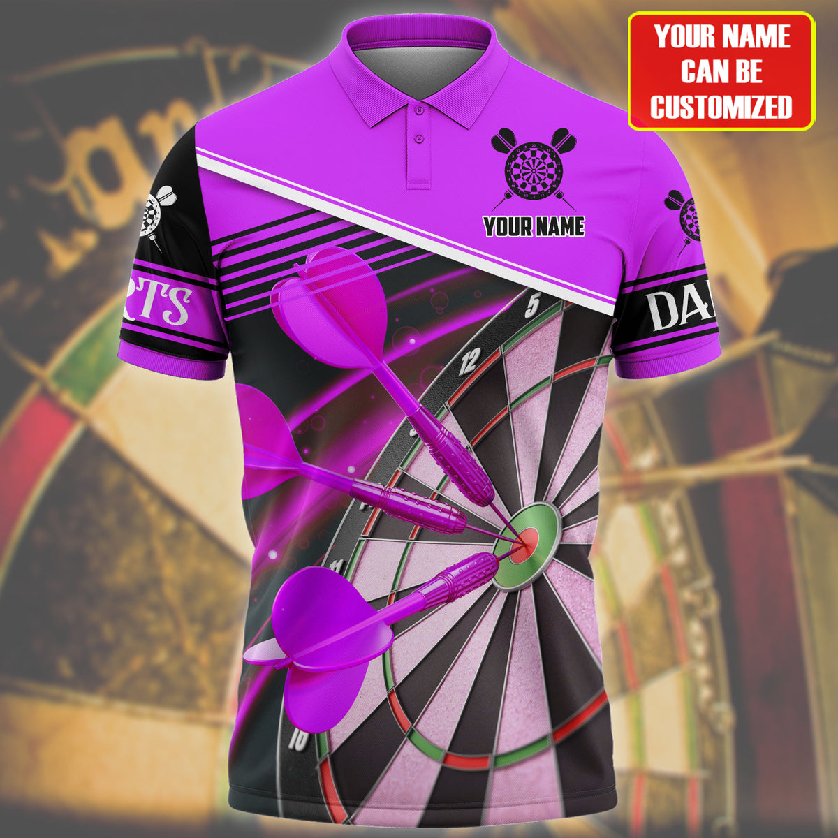 Personalized Name Purple Darts Q2 All Over Printed Unisex Shirt Q130911