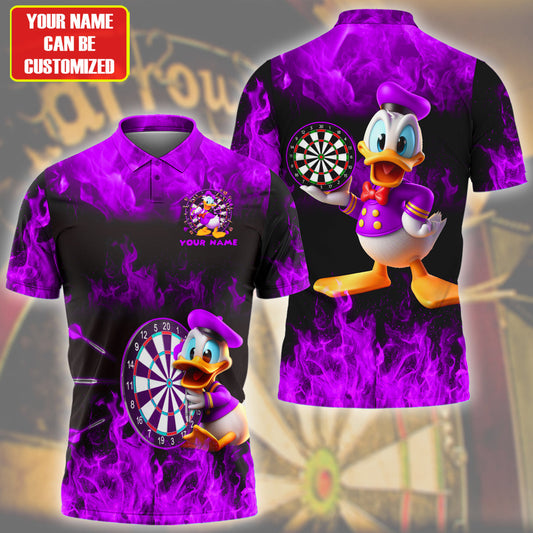 Personalized Name Purple Dn Darts Fire All Over Printed Unisex Shirt Q170905