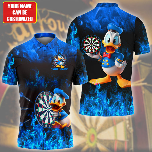 Personalized Name Blue Dn Darts Fire All Over Printed Unisex Shirt Q170905