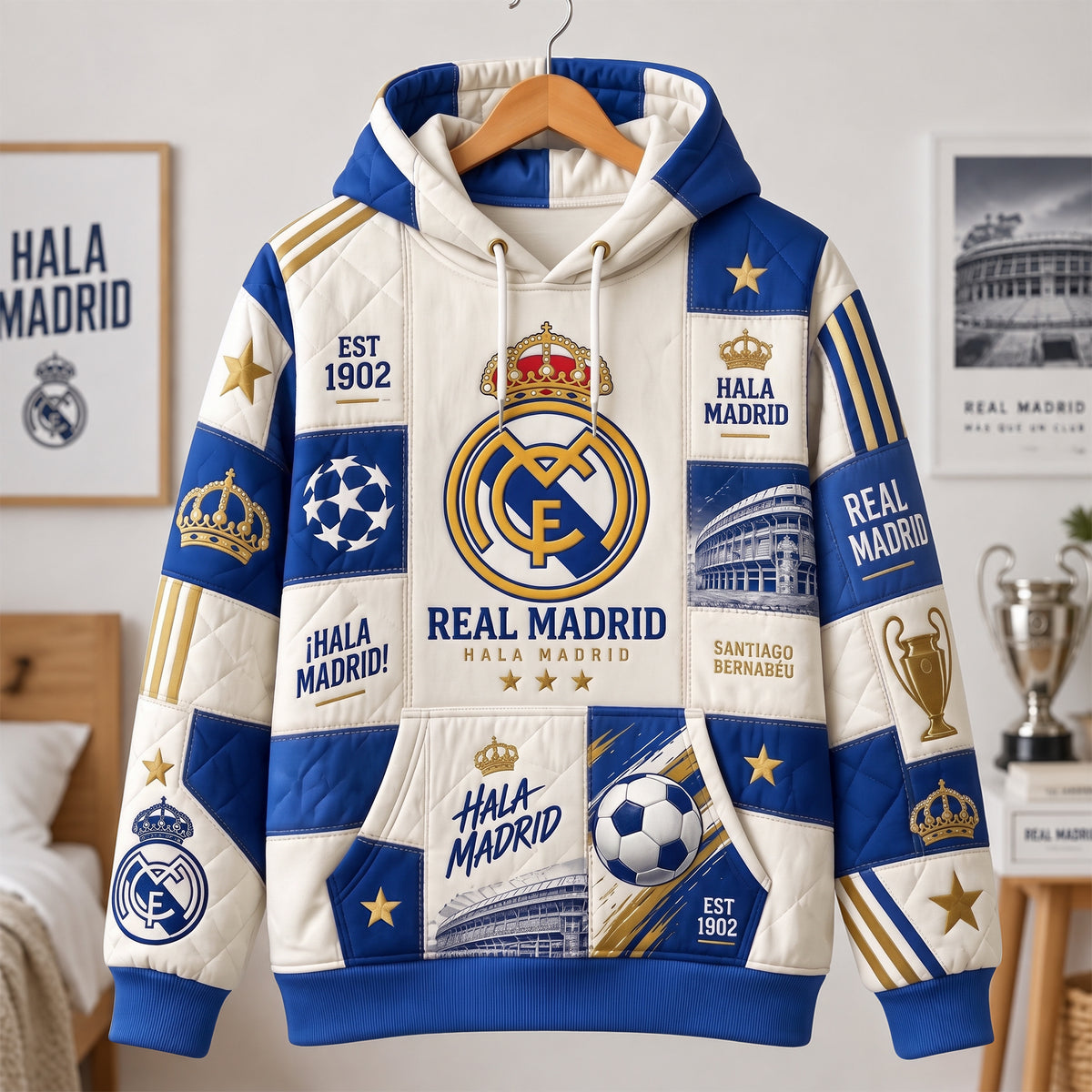 Personalized Real Patchwork Hoodie – Sport Pullover Gift