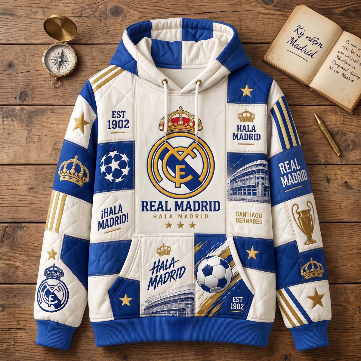 Personalized Real Patchwork Hoodie – Sport Pullover Gift