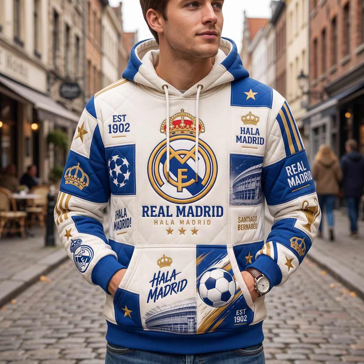 Personalized Real Patchwork Hoodie – Sport Pullover Gift