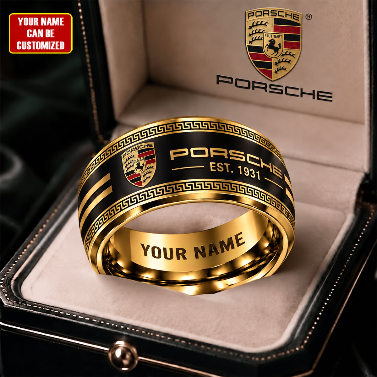 Personalized Pors EST 1931 Luxury Custom Alloy Ring