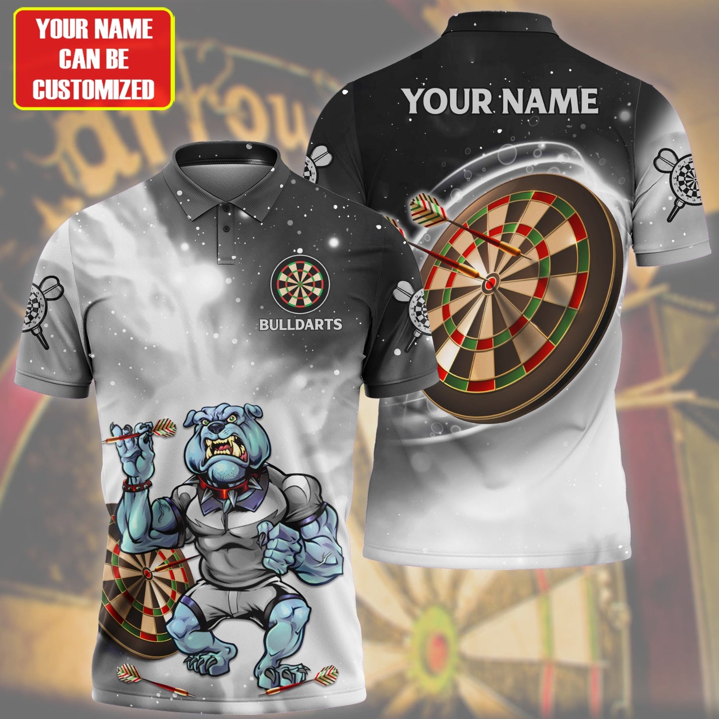 Personalized Bulldog Darts Black Version All Over Printed Unisex Shirt Q180206