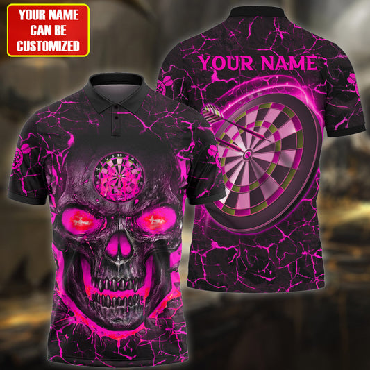 Personalized Name Pink Skull Darts Lava All Over Printed Unisex Shirt Q180510