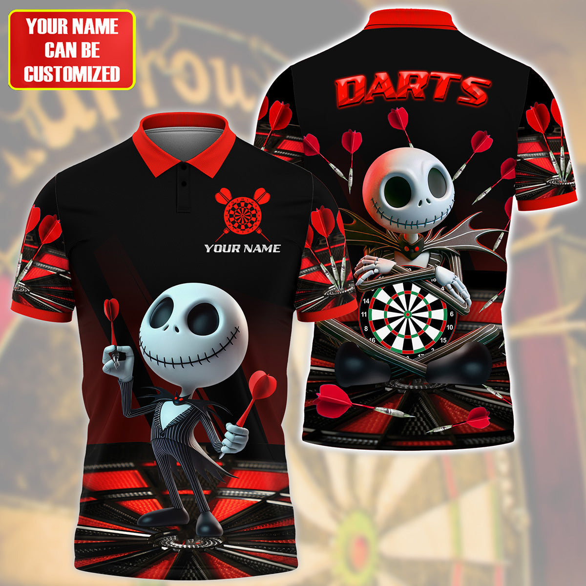 Personalized Name Red Js Darts All Over Printed Unisex Shirt Q180603