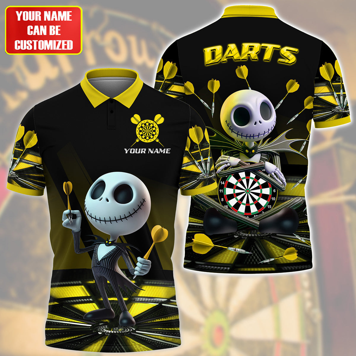 Personalized Name Yellow Js Darts All Over Printed Unisex Shirt Q180603
