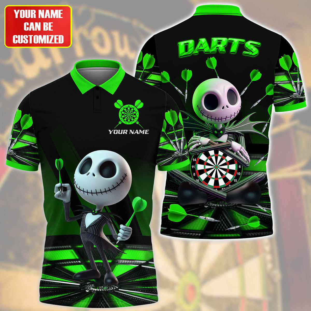 Personalized Name Green Js Darts All Over Printed Unisex Shirt Q180603