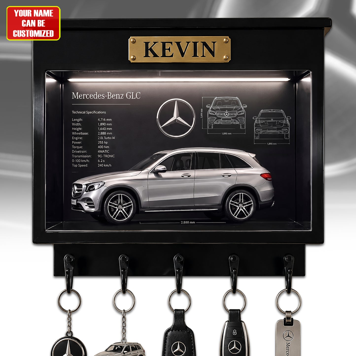 Merc GLC Acrylic Key Hanger - Personalized Gifts For Cars Lover