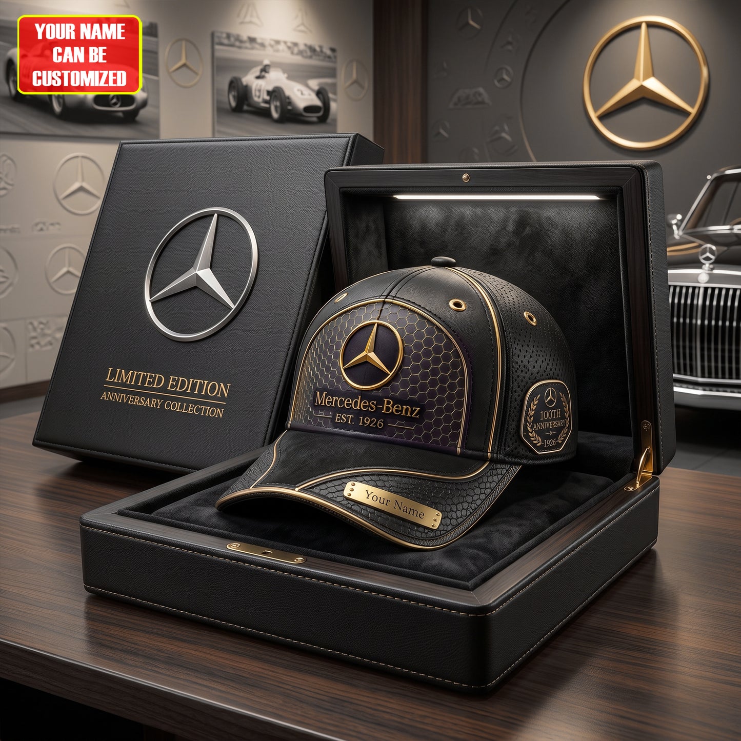 Personalized Merc Leather Vintage 100th Anniversary Classic Cap V5 (1926-2026)