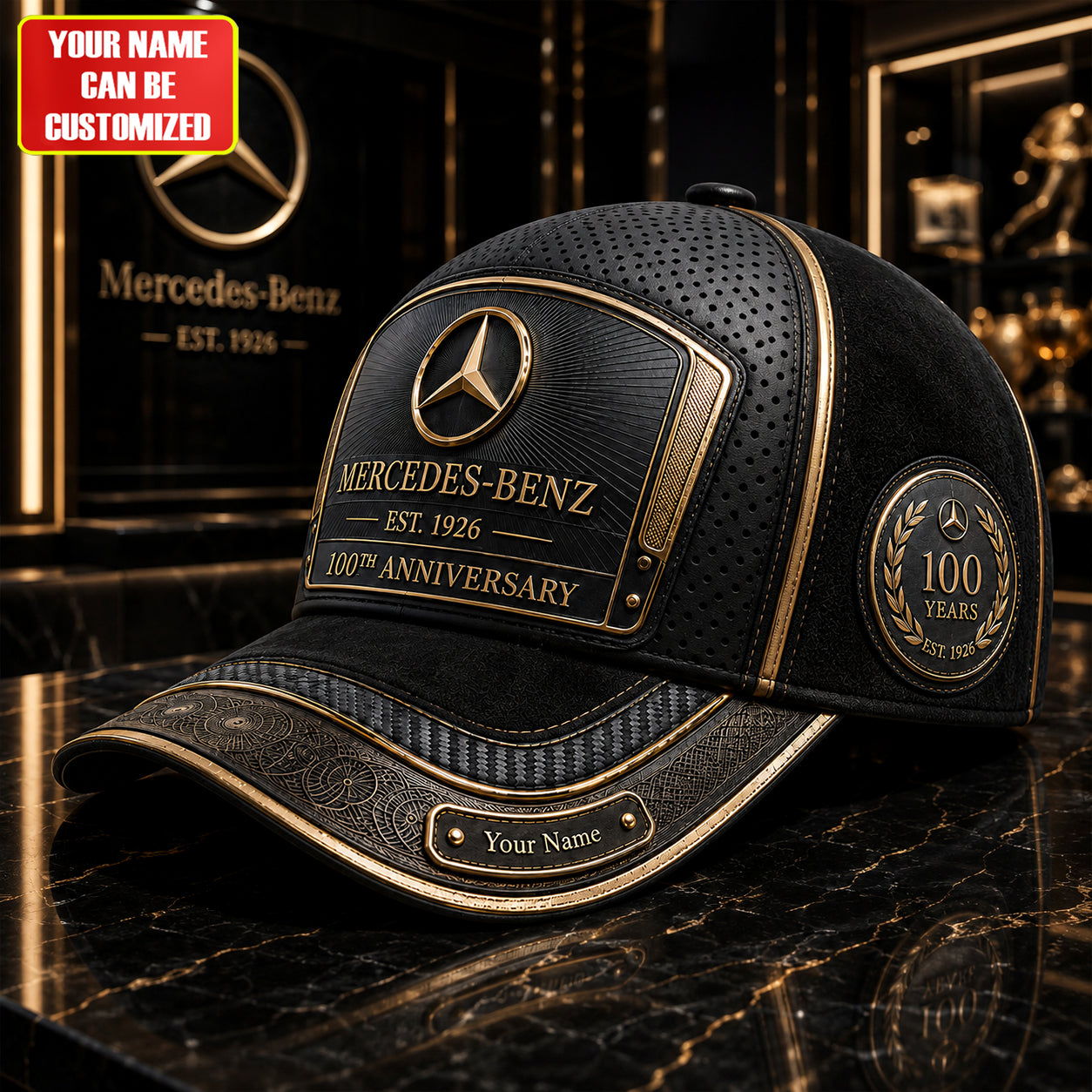 Personalized Merc Leather Vintage 100th Anniversary Classic Cap V6 (1926-2026)