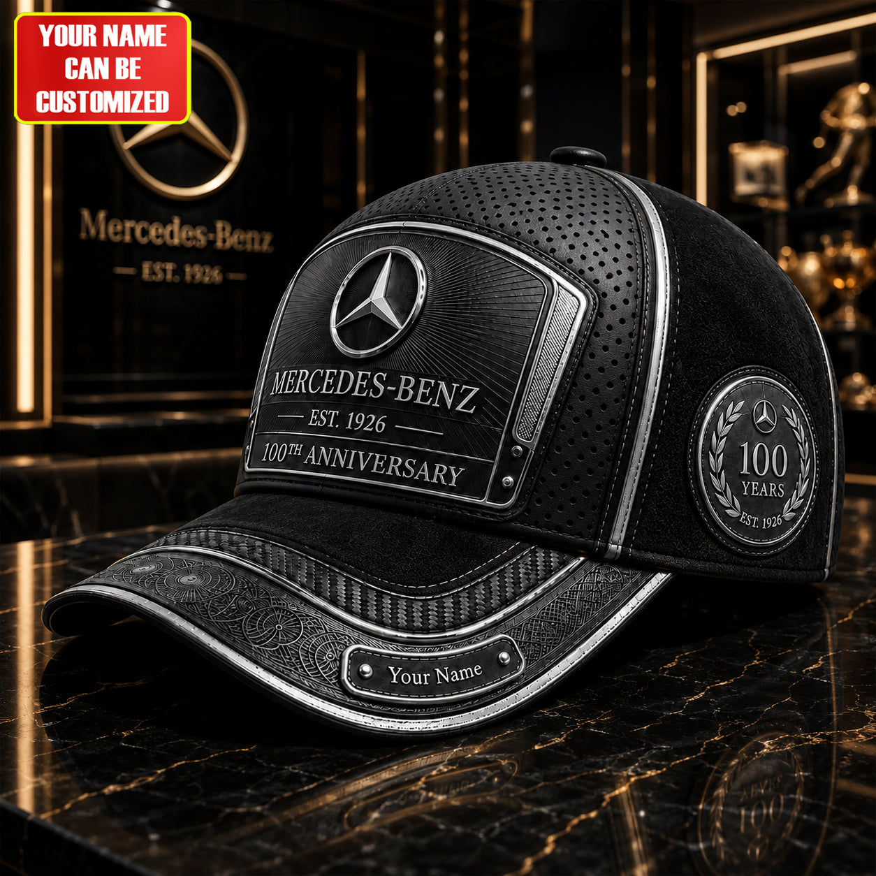 Personalized Merc Leather Vintage 100th Anniversary Classic Cap V6 (1926-2026)