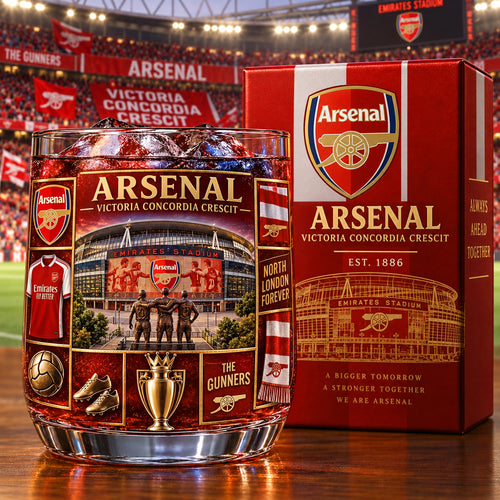 Personalized Arsenal The Gunners Celebration Stadium Whisky , Arsenal Whiskey Glass, Holiday Gifts
