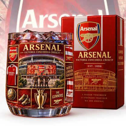 Personalized Arsenal The Gunners Celebration Stadium Whisky , Arsenal Whiskey Glass, Holiday Gifts