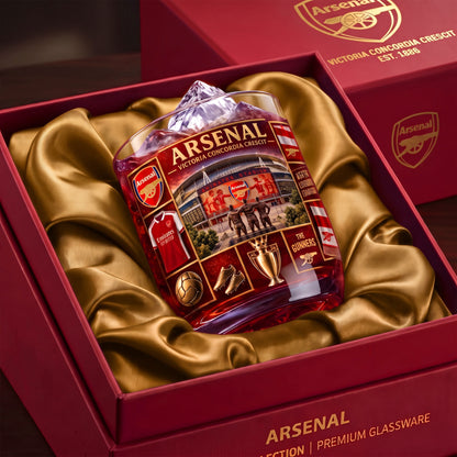 Personalized Arsenal The Gunners Celebration Stadium Whisky , Arsenal Whiskey Glass, Holiday Gifts