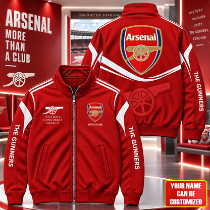 Personalized Arsenal 2026 Victoria Zipper Stand Collar Jacket