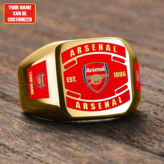 Arsenal FC Custom Name Classic Design Ring