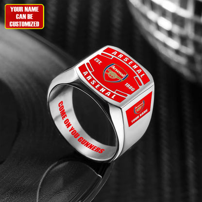 Arsenal FC Custom Name Classic Design Ring