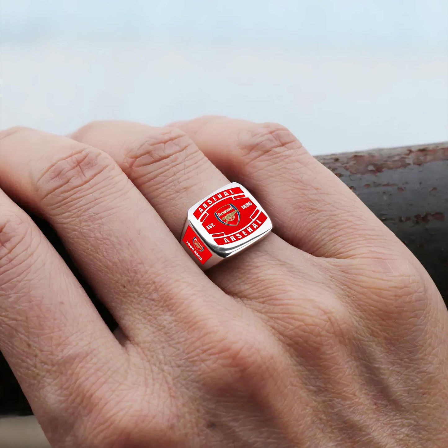 Arsenal FC Custom Name Classic Design Ring