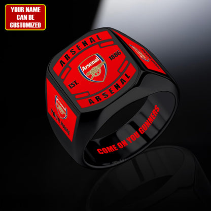 Arsenal FC Custom Name Classic Design Ring