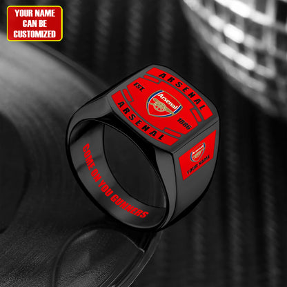 Arsenal FC Custom Name Classic Design Ring