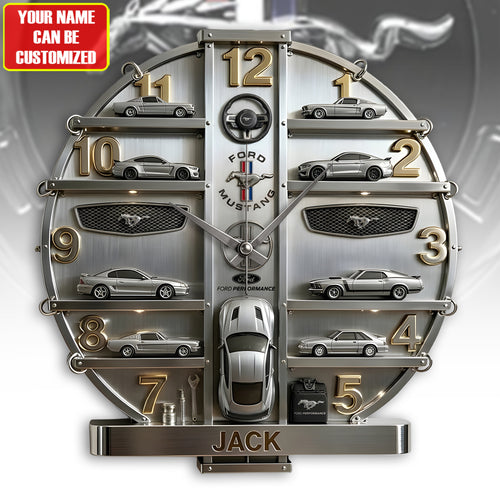 F Mustang Luxury Home Decorative 3D Visual Effect Acrylic Wall Clock