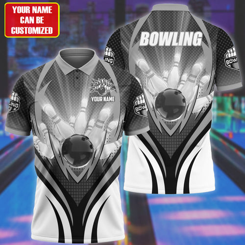 Personalized Name Bowling Player Black Version All Over Printed Unisex Shirt Q190403