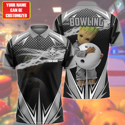 Personalized Name Gr Bowling Black Version All Over Printed Unisex Shirt Q190502