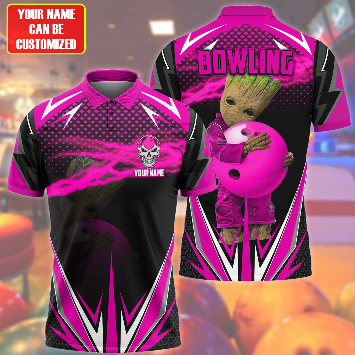 Personalized Name Gr Bowling Pink Version All Over Printed Unisex Shirt Q190502