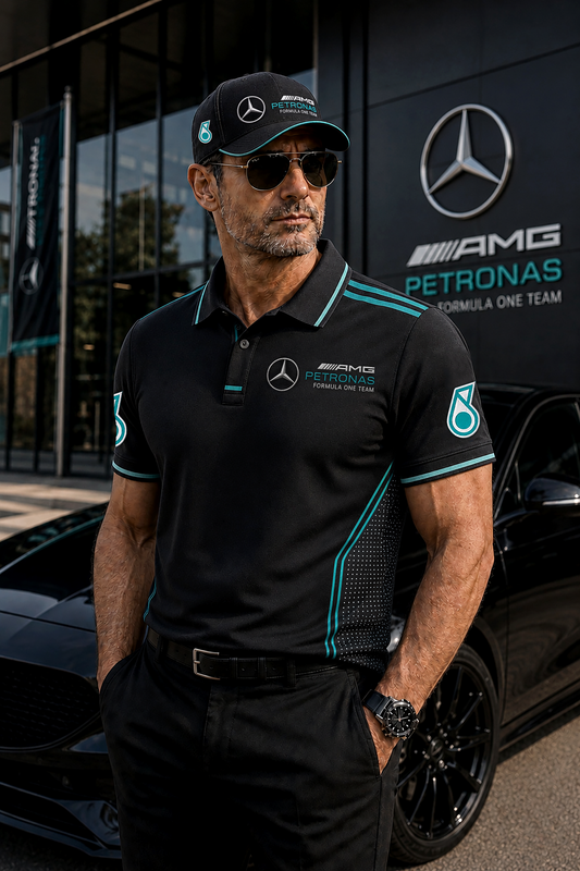 Personalized Merc AMG Petronas Sport Polo Shirt ( Included Cap )