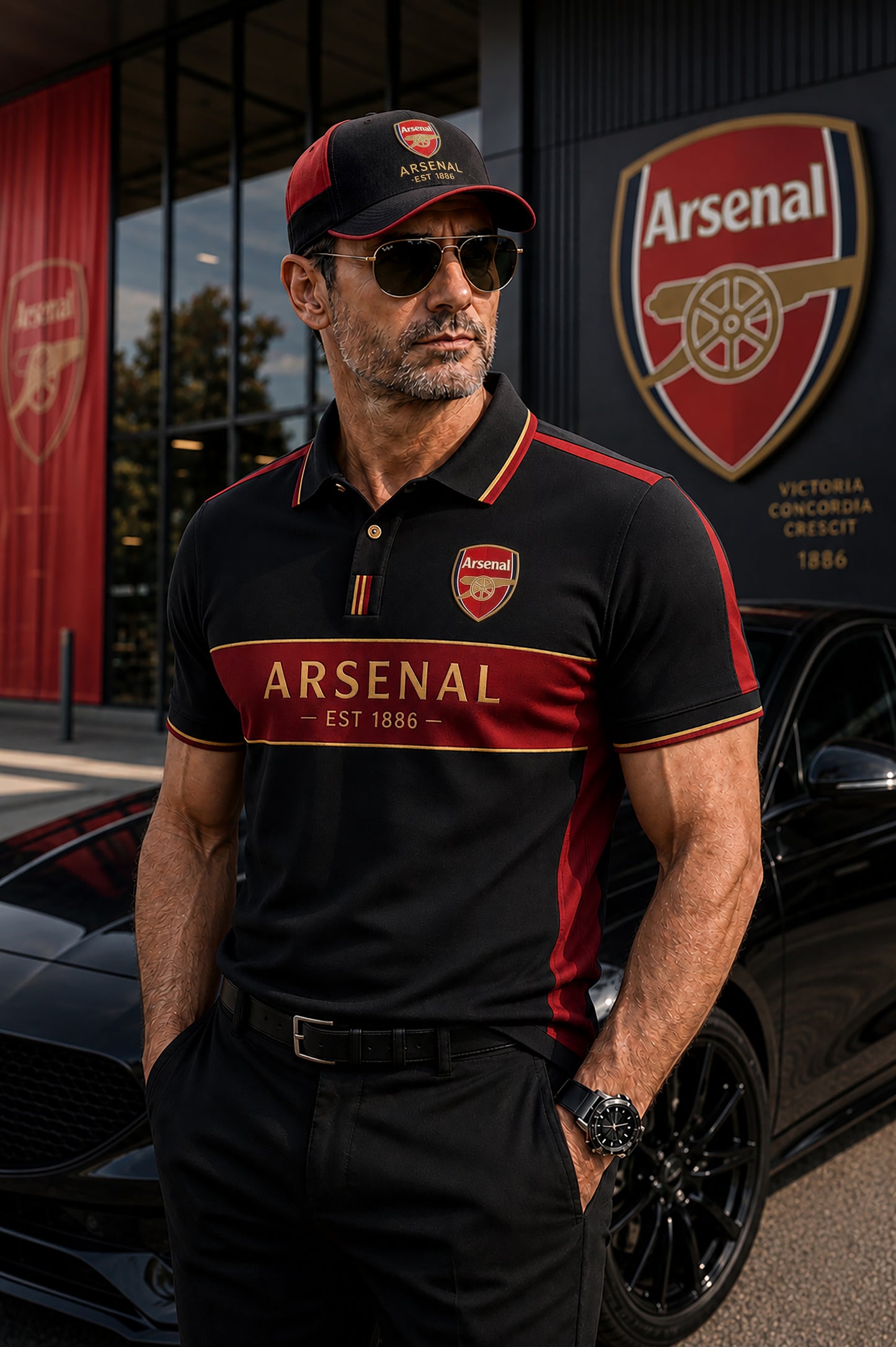 Personalized Arsenal EST 1886 Sport Polo Shirt ( Included Cap )