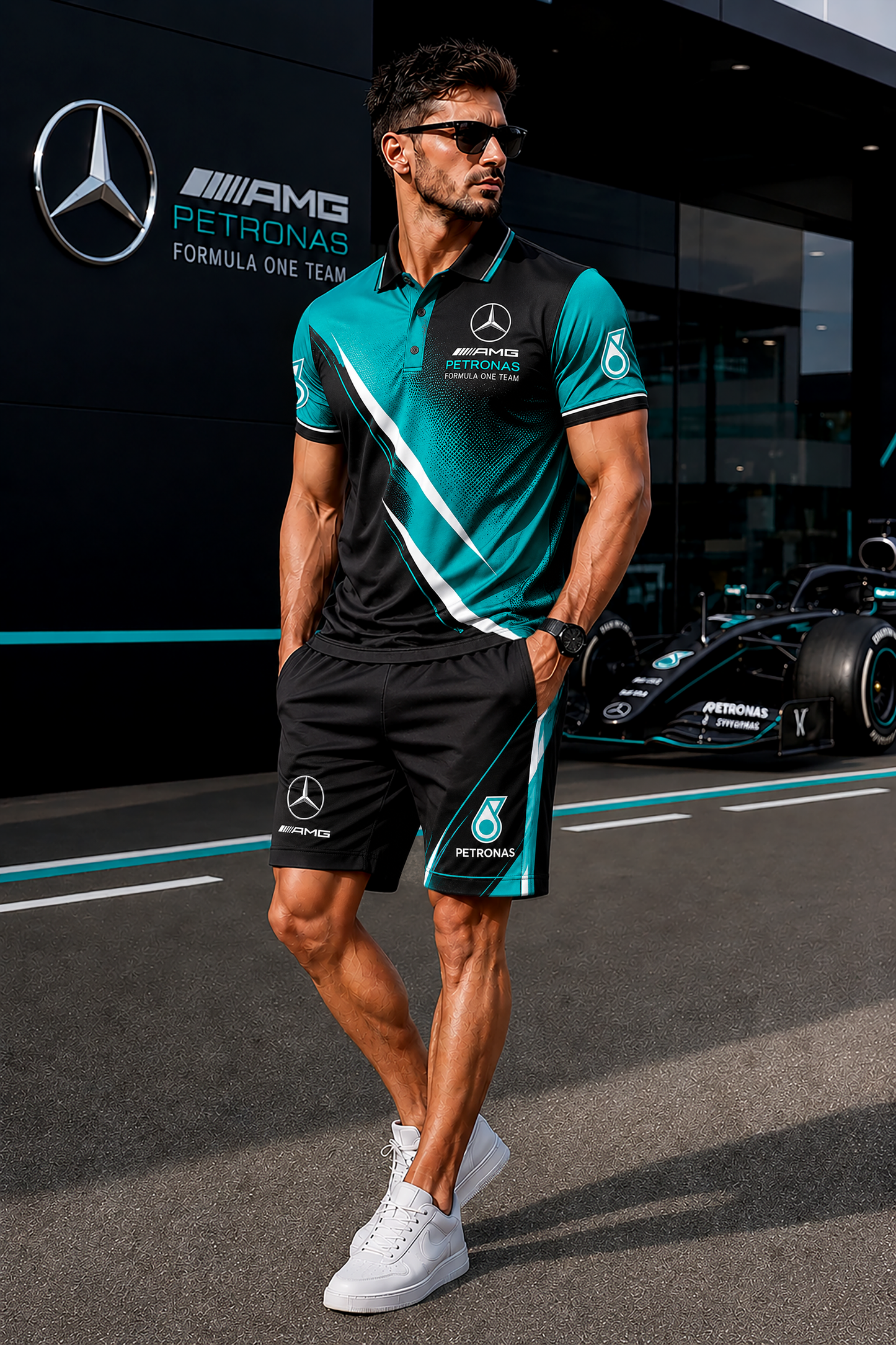 Personalized Merc AMG Petronas Sport All Over Printed Shirt V4