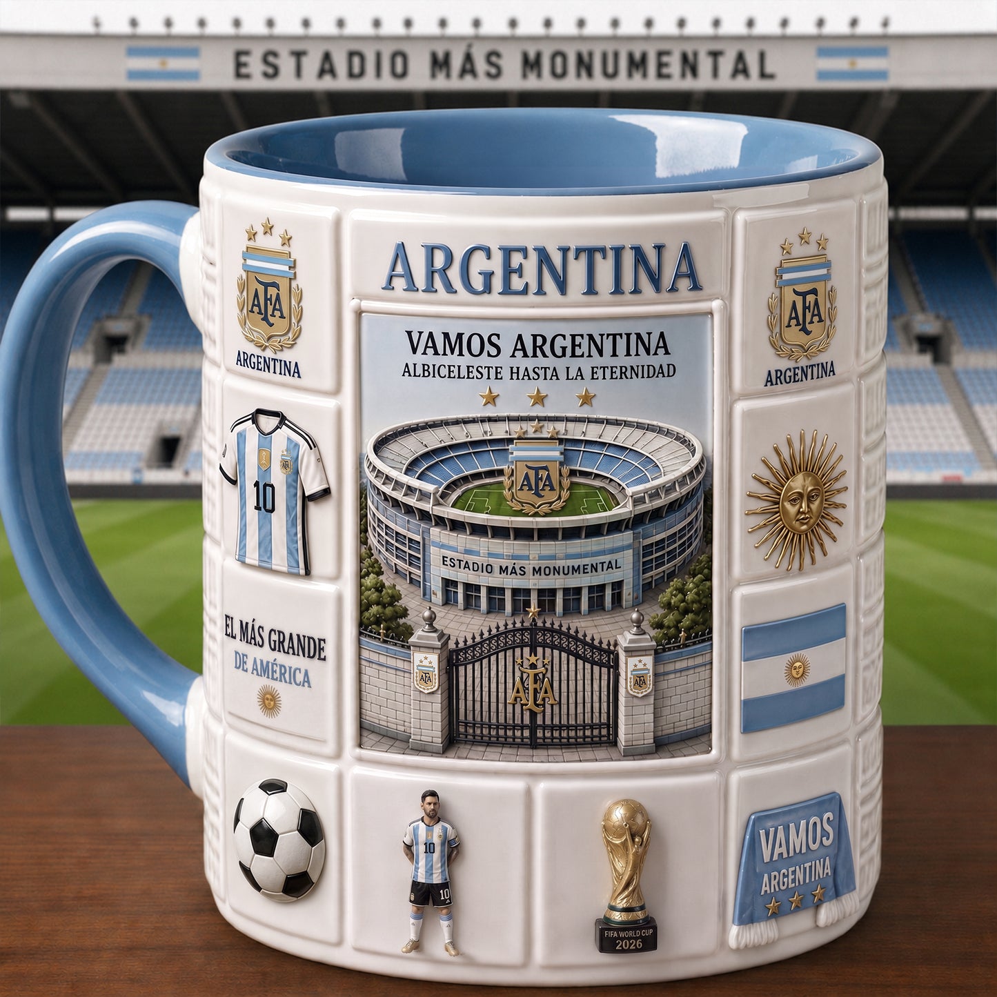 Argen Stadium Accent Mug , Cream Mug Gifts , Holiday Gifts