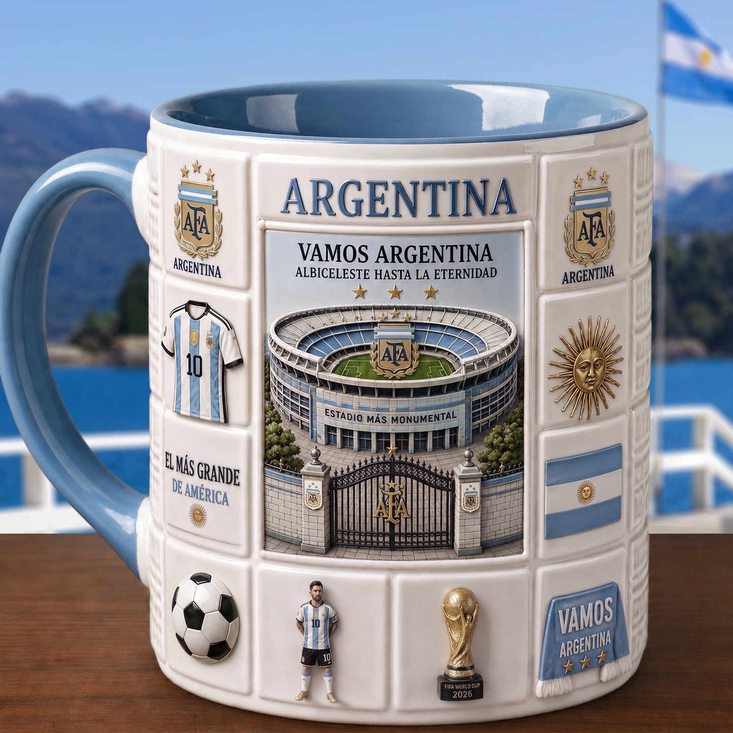 Argen Stadium Accent Mug , Cream Mug Gifts , Holiday Gifts