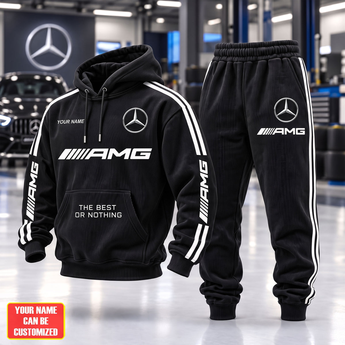 Personalized Merc AMG New Style Hoodie and Sweatpants set